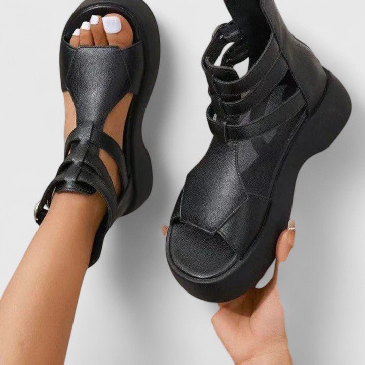Sophie Crossover Strap Platform Sandals