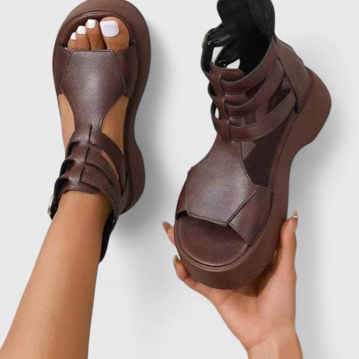 Sophie Crossover Strap Platform Sandals