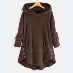 Lena Plush Cat Print Zip Hoodie