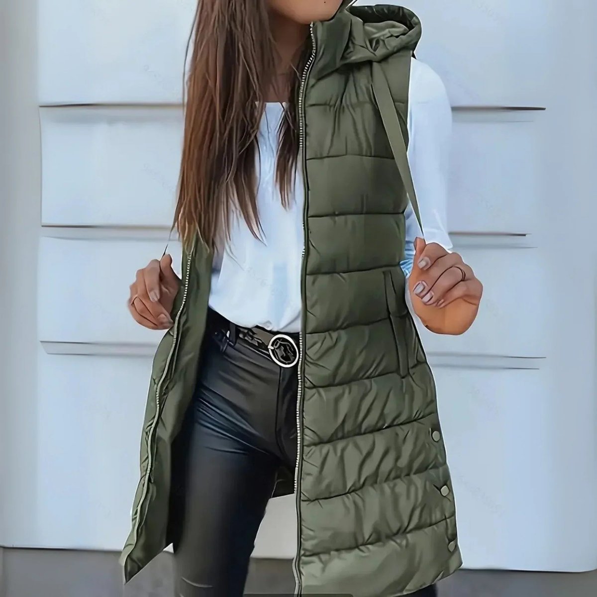 Frieda Hooded Longline Puffer Vest