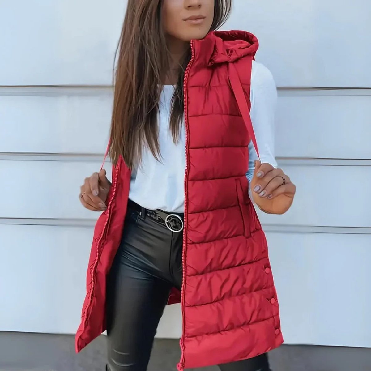 Frieda Hooded Longline Puffer Vest