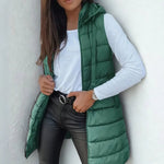 Frieda Hooded Longline Puffer Vest