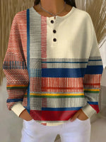 Annika Colorblock Waffle Knit Henley Sweater