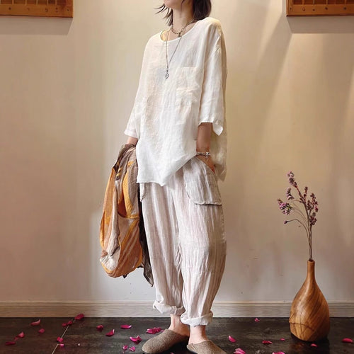 Emilia Relaxed-Fit Linen Tunic with Patch Pockets