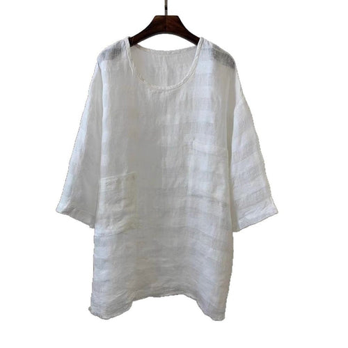 Emilia Relaxed-Fit Linen Tunic with Patch Pockets