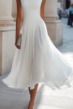 Annika Sleeveless Cowl Neck Pleated Midi Dress