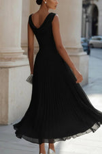 Annika Sleeveless Cowl Neck Pleated Midi Dress