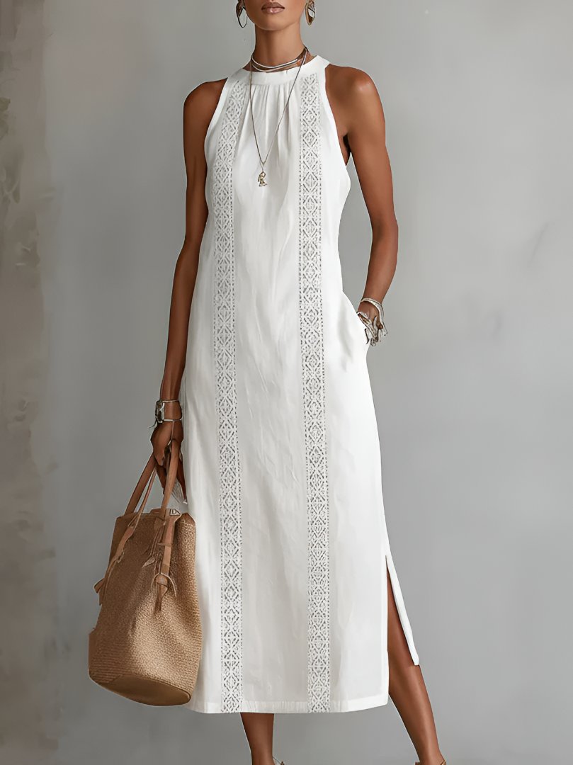 Elfriede Sleeveless Embroidered Midi Dress