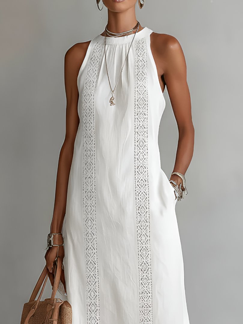 Elfriede Sleeveless Embroidered Midi Dress