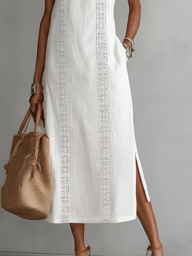Elfriede Sleeveless Embroidered Midi Dress