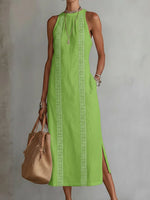 Elfriede Sleeveless Embroidered Midi Dress