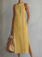 Elfriede Sleeveless Embroidered Midi Dress
