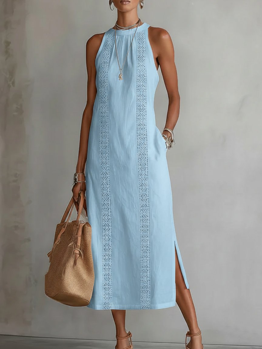 Elfriede Sleeveless Embroidered Midi Dress