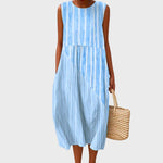 Clara Sleeveless Relaxed-Fit Linen Midi Dress
