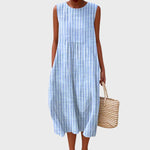 Clara Sleeveless Relaxed-Fit Linen Midi Dress