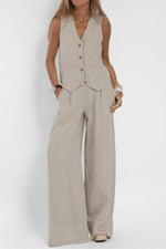 Charlotte Sleeveless Vest and Wide-Leg Pant Set