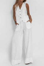 Charlotte Sleeveless Vest and Wide-Leg Pant Set