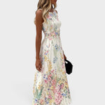 Charlotte Sleeveless Floral A-Line Midi Dress