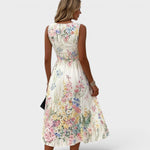 Charlotte Sleeveless Floral A-Line Midi Dress