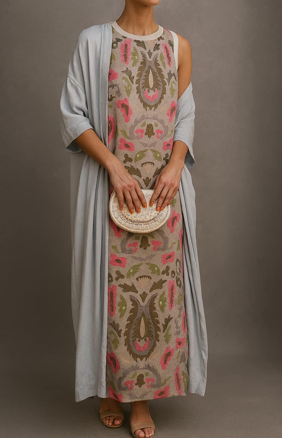 Annika Floral Maxi Dress and Coat Set