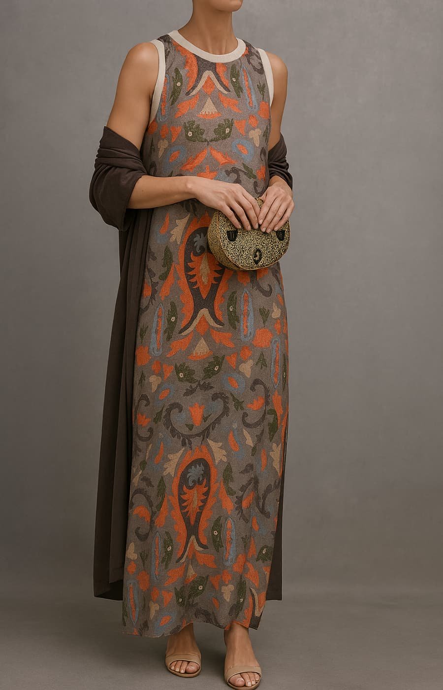 Annika Floral Maxi Dress and Coat Set