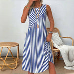 Marie Sleeveless Striped Summer Dress
