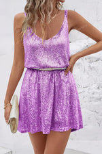 Johanna Sleeveless Sequin Cocktail Mini Dress