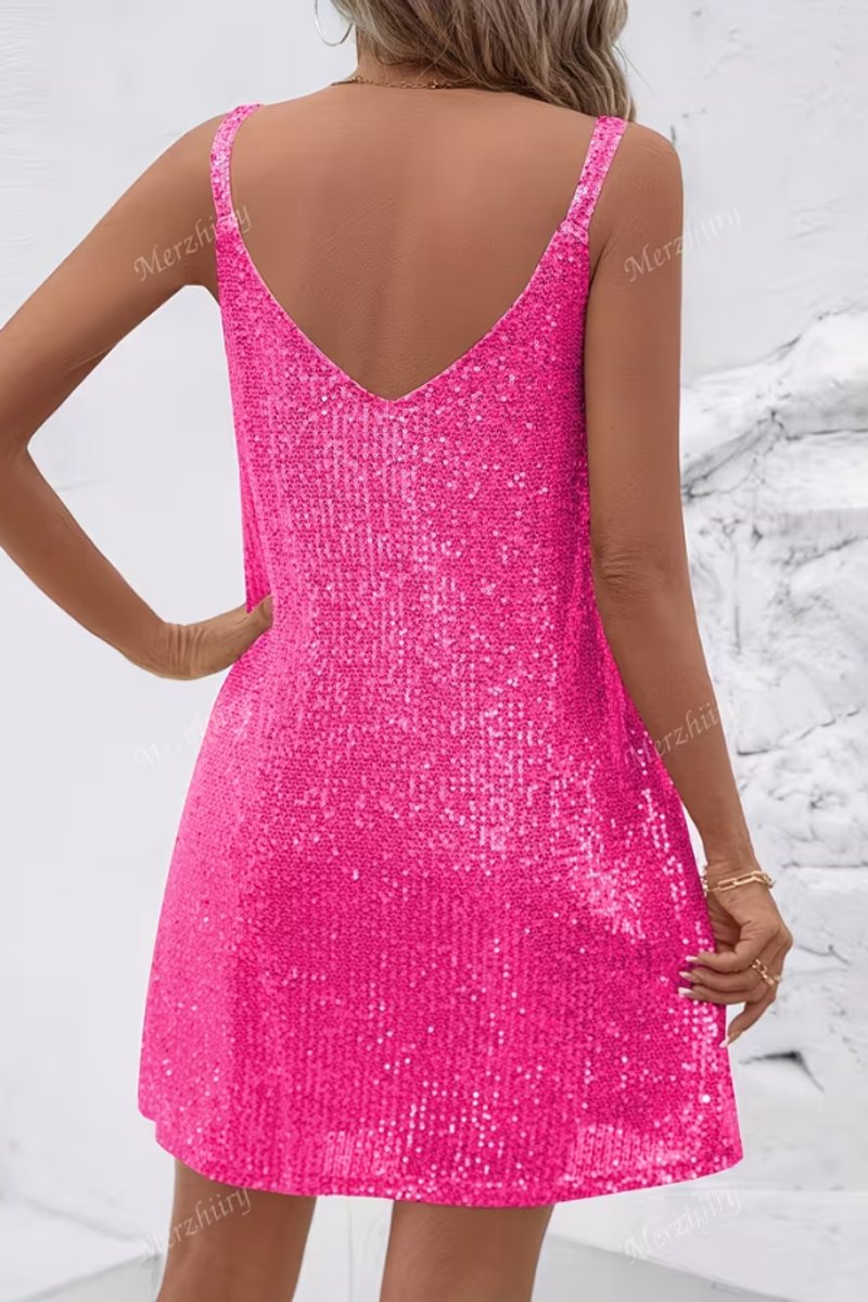Johanna Sleeveless Sequin Cocktail Mini Dress