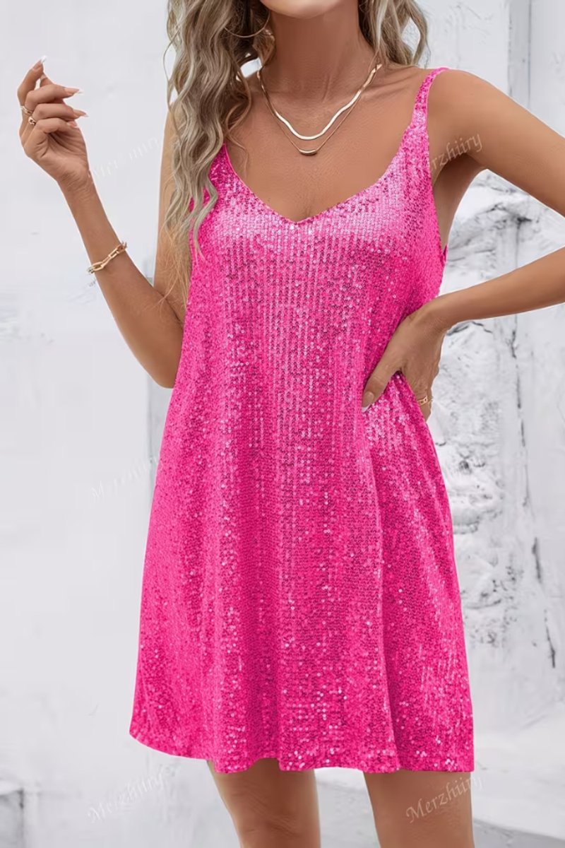 Johanna Sleeveless Sequin Cocktail Mini Dress