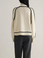 Sophie Oversized Turtleneck Sweater with Contrast Stripes