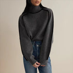 Sophie Oversized Turtleneck Sweater with Contrast Stripes