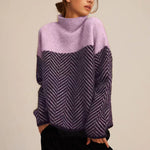Greta Herringbone Oversized Turtleneck Sweater