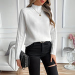 Lena Ribbed Sleeve Turtleneck Sweater