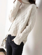 Katharina Cable Knit Cashmere Turtleneck Sweater