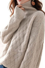 Katharina Cable Knit Cashmere Turtleneck Sweater