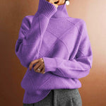 Greta Diamond Knit Turtleneck Sweater