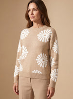 Emilia Floral Intarsia Crewneck Knit Sweater Relaxed Fit