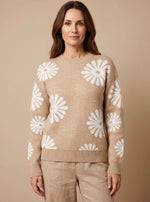 Emilia Floral Intarsia Crewneck Knit Sweater Relaxed Fit