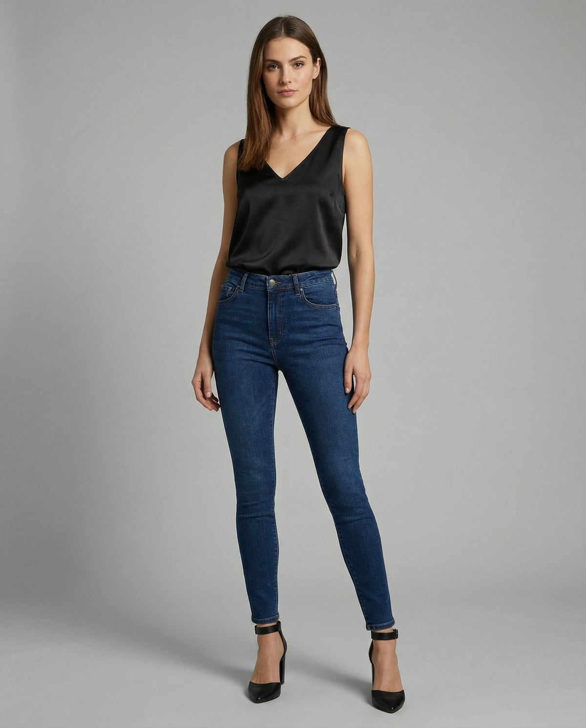 Greta Satin V-Neck Camisole Top