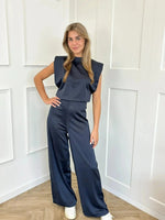 Clara Sleeveless Satin Wide-Leg Jumpsuit