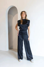 Clara Sleeveless Satin Wide-Leg Jumpsuit