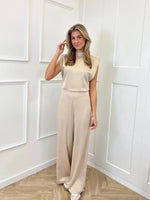 Clara Sleeveless Satin Wide-Leg Jumpsuit