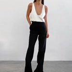Hannah Satin Deep U-Neck Tank Top