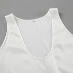Hannah Satin Deep U-Neck Tank Top