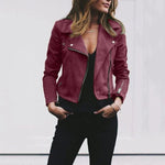Nora Slim Cut Faux Leather Biker Jacket