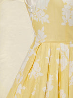 Leonie Off-Shoulder Linen Midi Dress with Floral Print