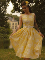 Leonie Off-Shoulder Linen Midi Dress with Floral Print