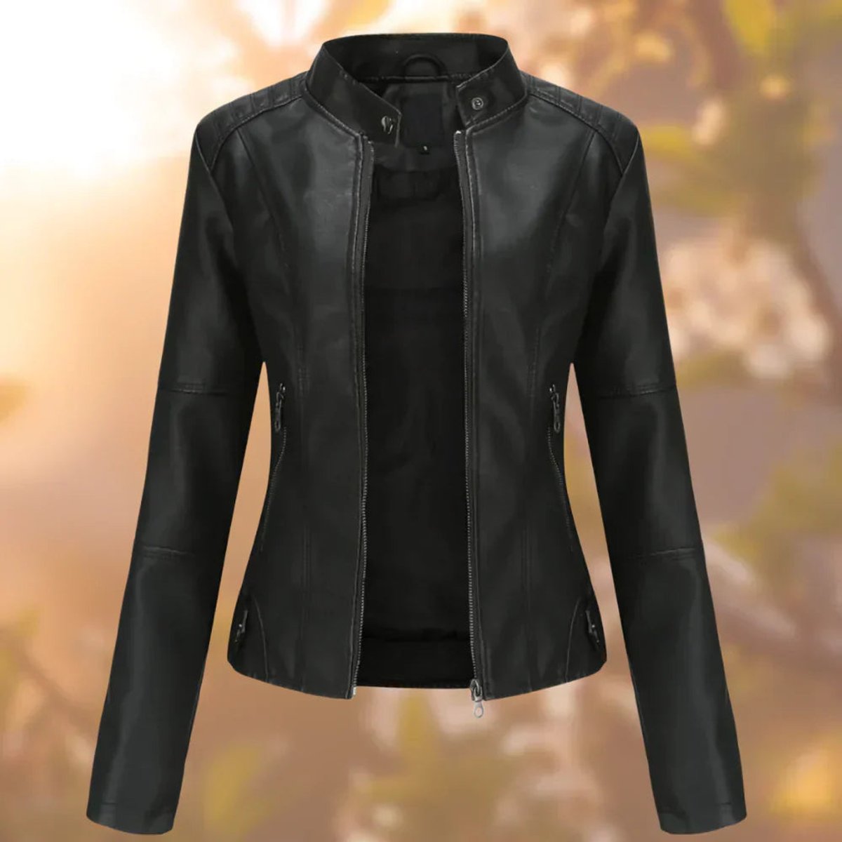 Marlene Slim-Fit Faux Leather Biker Jacket