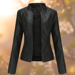 Marlene Slim-Fit Faux Leather Biker Jacket