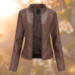 Marlene Slim-Fit Faux Leather Biker Jacket